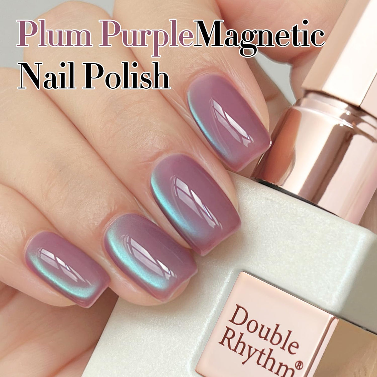Double Rhythm nail swatch on light base showing delicate translucent shimmer