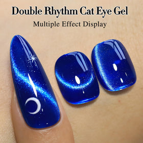 Double Rhythm nail swatch wheel displaying holographic cat-eye colors and variety
