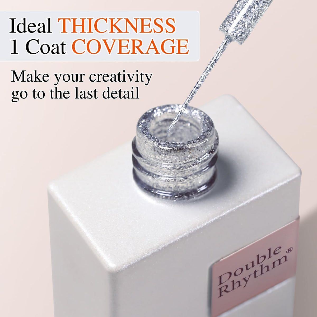 Double Rhythm nail showcasing chrome accent line that boosts manicure contrast