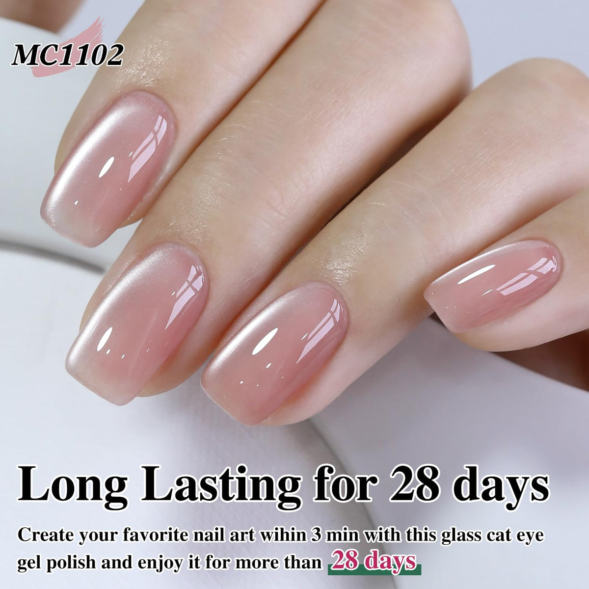 Double Rhythm swatch on pale base showing soft luminous glow benefit