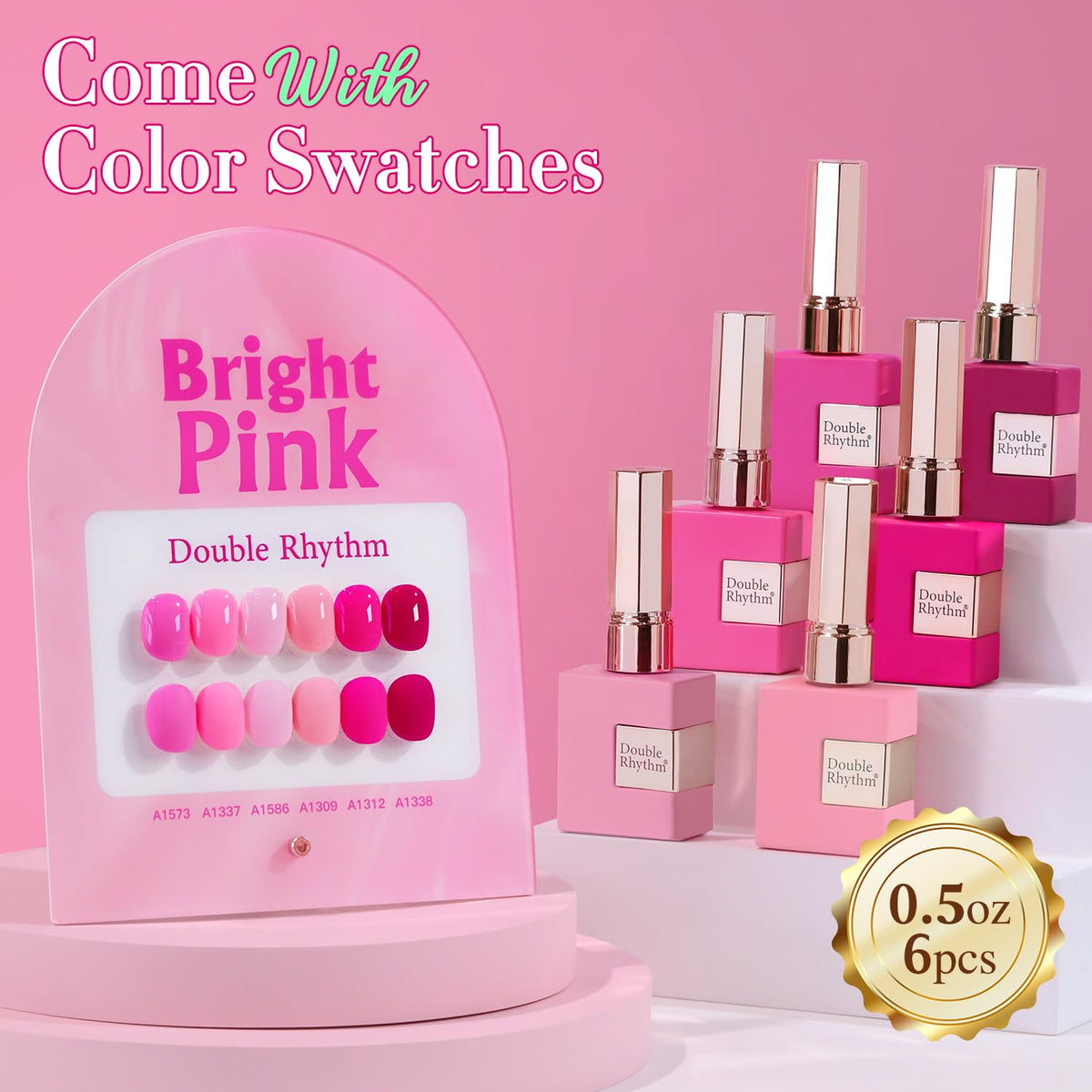 Double Rhythm open bottle with brush demonstrating smooth flow for even application
