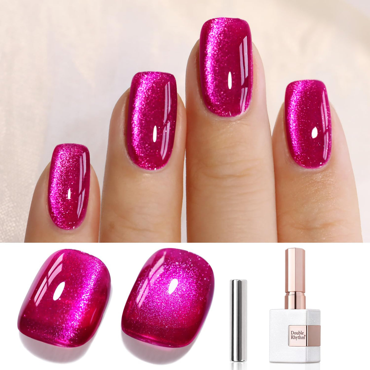 Double Rhythm bottle front view showing Pitaya Purple shade and compact 15ml size