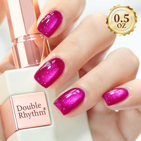 Double Rhythm macro of polish texture highlighting holographic glitter and sparkle
