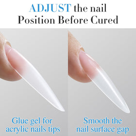 Double Rhythm using gel to affix rhinestones for durable nail art
