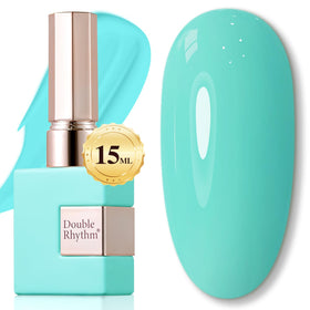 Double Rhythm bottle front view showing sea blue color and glossy finish