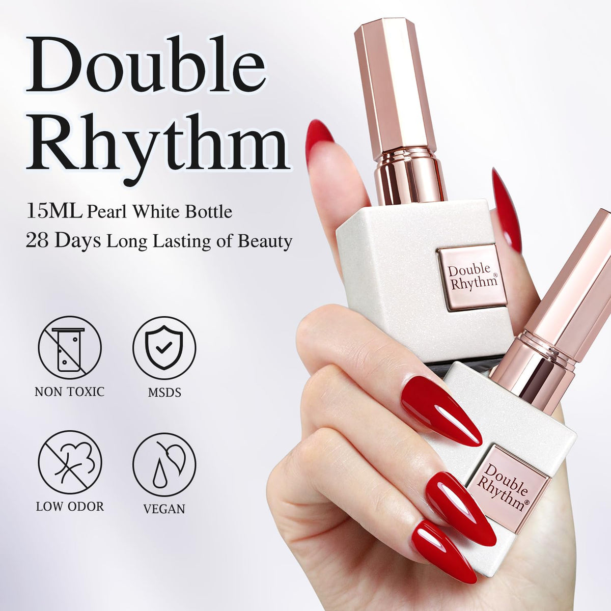 Double Rhythm gift packaging with bottle and bow suggesting ready-to-give presentability