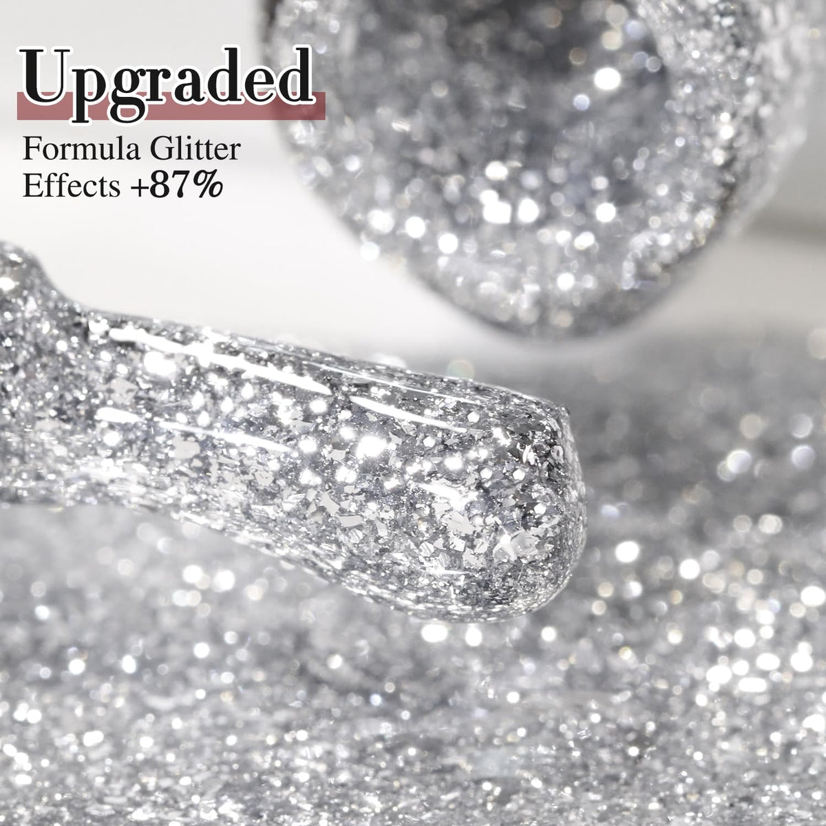 Double Rhythm finished manicure under light displaying mirror-like gloss and long-wear look