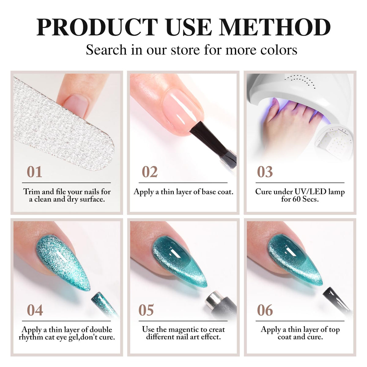 Double Rhythm step-by-step demo nails showing quick DIY results