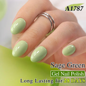 Double Rhythm brush stroke of Stone Green on white, illustrating smooth even coverage benefit