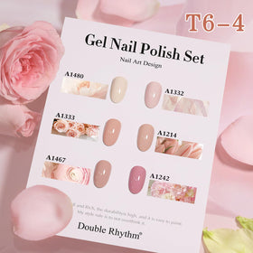 Double Rhythm swatch on nail wheel showing true light beige nude pink finish