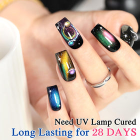 Double Rhythm swatch strip displaying six identical-color variations and shimmer intensity