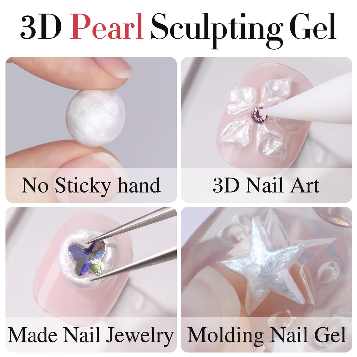 Double Rhythm close-up texture of pearl gel displaying non-flowing sculpting consistency