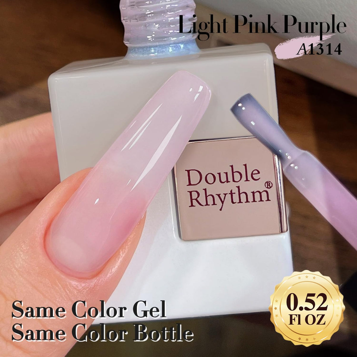 Double Rhythm gel texture close-up highlighting jelly-milky sheen and glossy depth