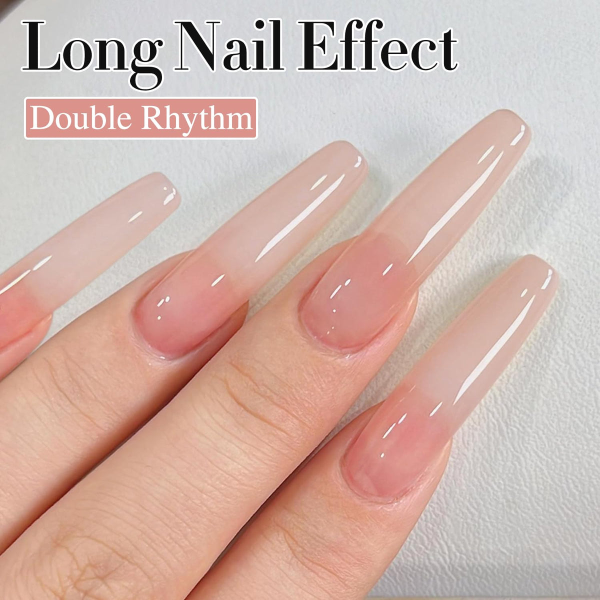 Double Rhythm jelly polish texture closeup highlighting smooth, glossy benefit