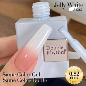 Double Rhythm jelly swatch on fan displaying translucency and buildable layering benefits