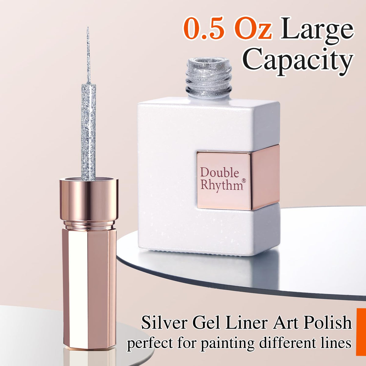 Double Rhythm metallic gel texture capturing bronze chrome sheen for reflective finish