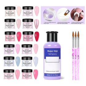 DouborQ close-up of 12 acrylic powders displaying colors for creative mixing
