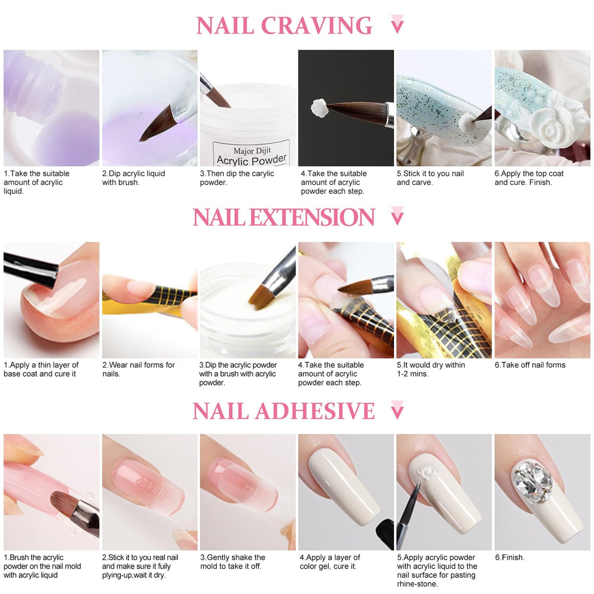 DouborQ before and after nails scale comparison showing lengthening benefit