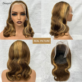 Douyin close-up of body wave texture showing soft shine and bounce