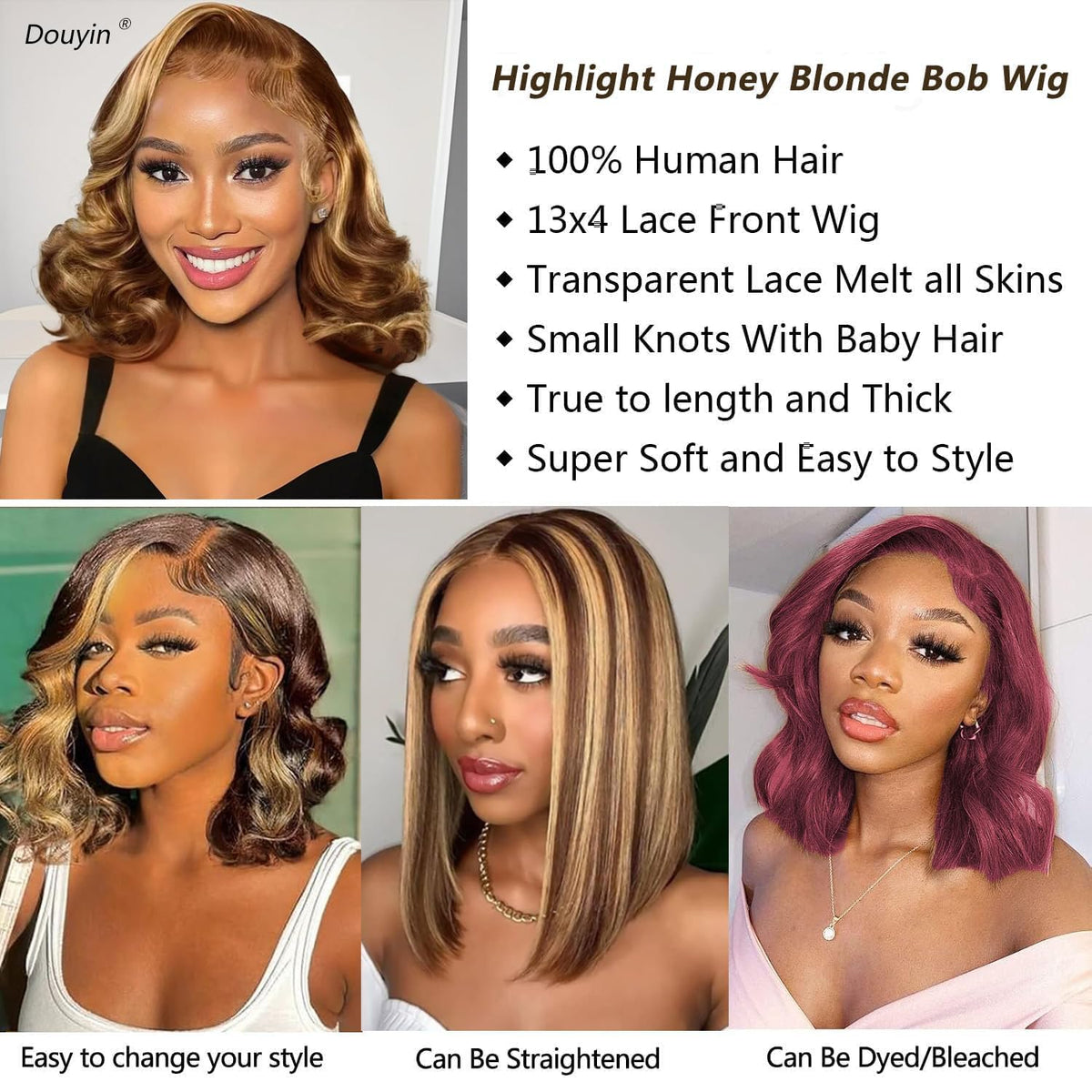 Douyin hand-holding wig to show 14-inch length and realistic scale