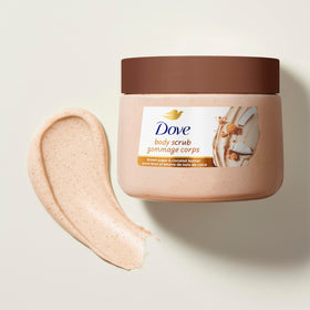 15 oz Dove scrub next to common items to show size and value