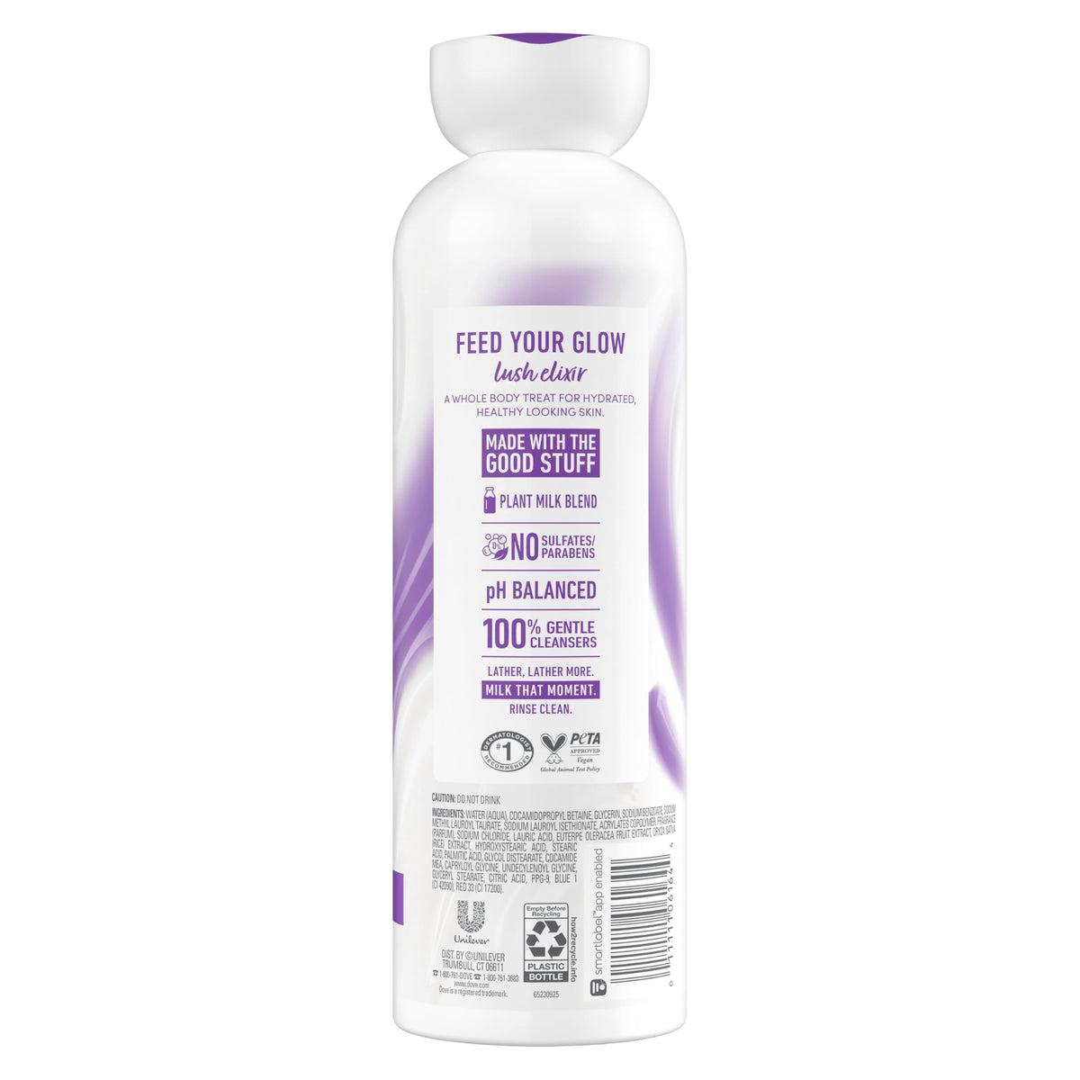 Dove pump dispenser detail highlighting easy use and controlled product release