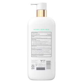 close-up of Dove gel-serum texture highlighting 1% salicylic acid and gentle lather