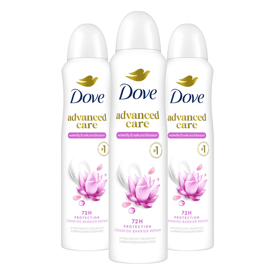 Dove front packaging shows product and scent, protecting skin after shaving