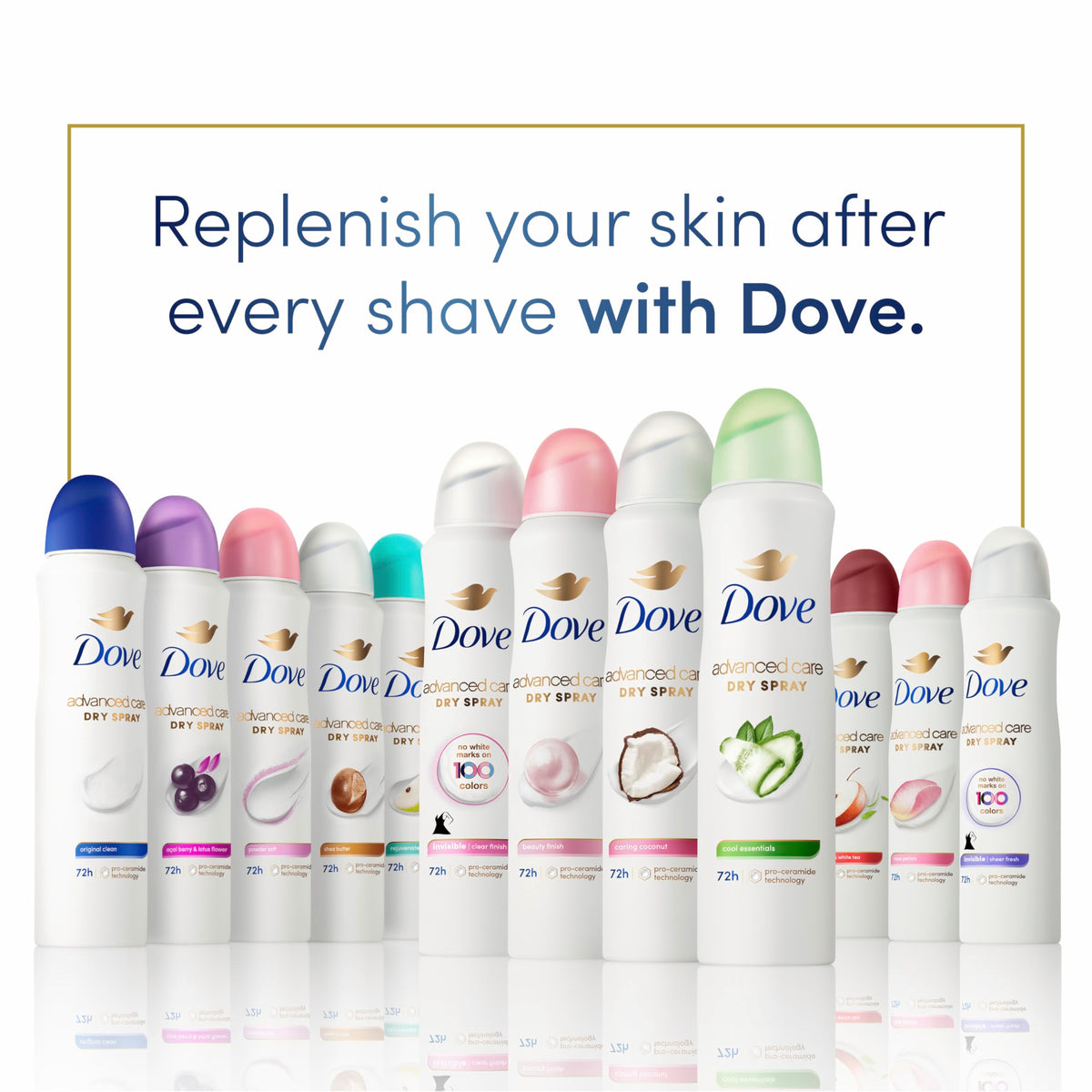 White fabric with no marks after Dove application showing anti-stain benefit