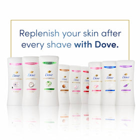 Four-pack arrangement of Dove sticks emphasizing value and long-lasting supply