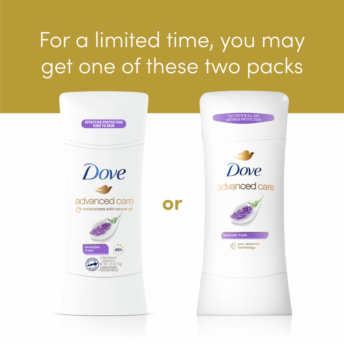 Dove Advanced Care antiperspirant stick texture close-up showing smooth application