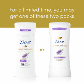 Dove Advanced Care antiperspirant stick texture close-up showing smooth application