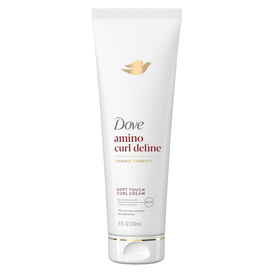 Dove Amino Curl cream front packaging showing product and curl benefits
