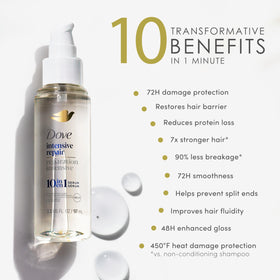 Dove amino serum pump close-up demonstrating easy one to three pumps