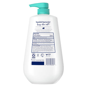Dove pump dispenser being pressed for easy, controlled dispensing benefit
