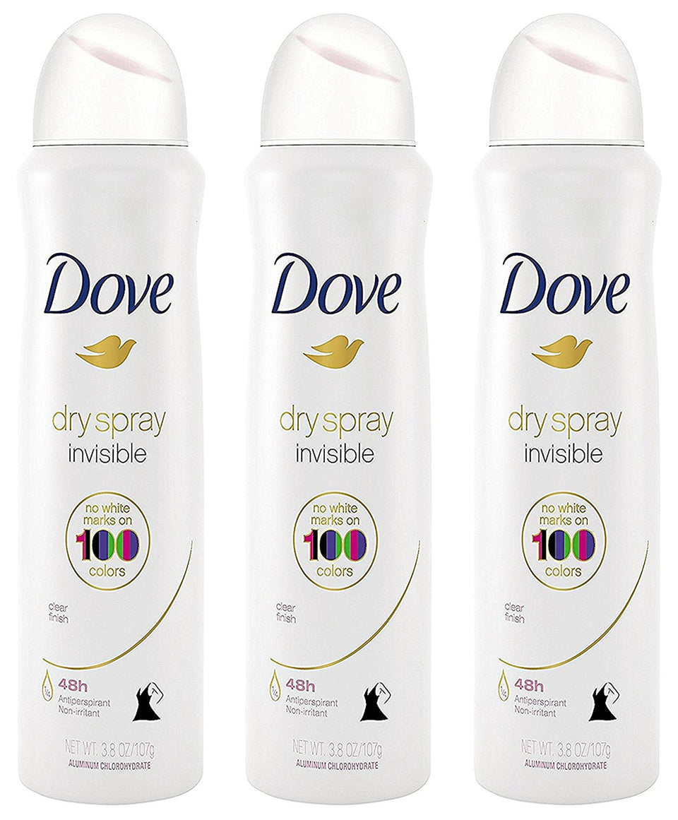 Dove front packaging showing clear finish and invisible spray benefit