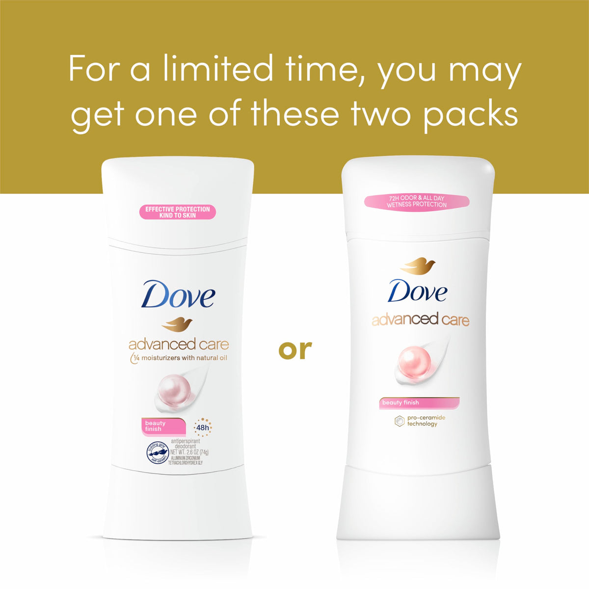 Dove being applied to underarm demonstrating quick-dry sweat protection