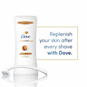 Dove applying stick underarm in use demonstrating long-lasting protection
