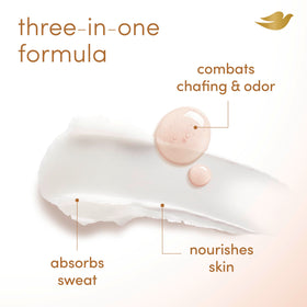 Dove deodorant applied underarm demonstrating long-lasting odor control benefit