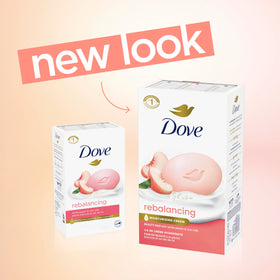 Close-up of Dove bar texture with cream swirl, showing gentle moisturizing cream