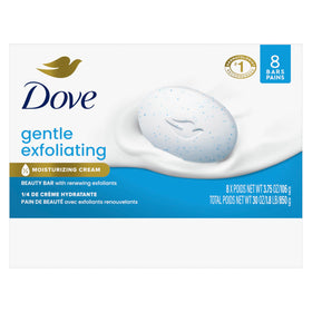 Close-up of Dove bar texture revealing mild exfoliants for smoother skin
