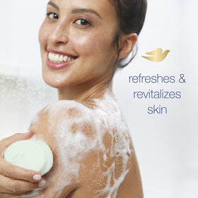 Close-up of Dove bar texture highlighting moisturizing cream and smooth surface