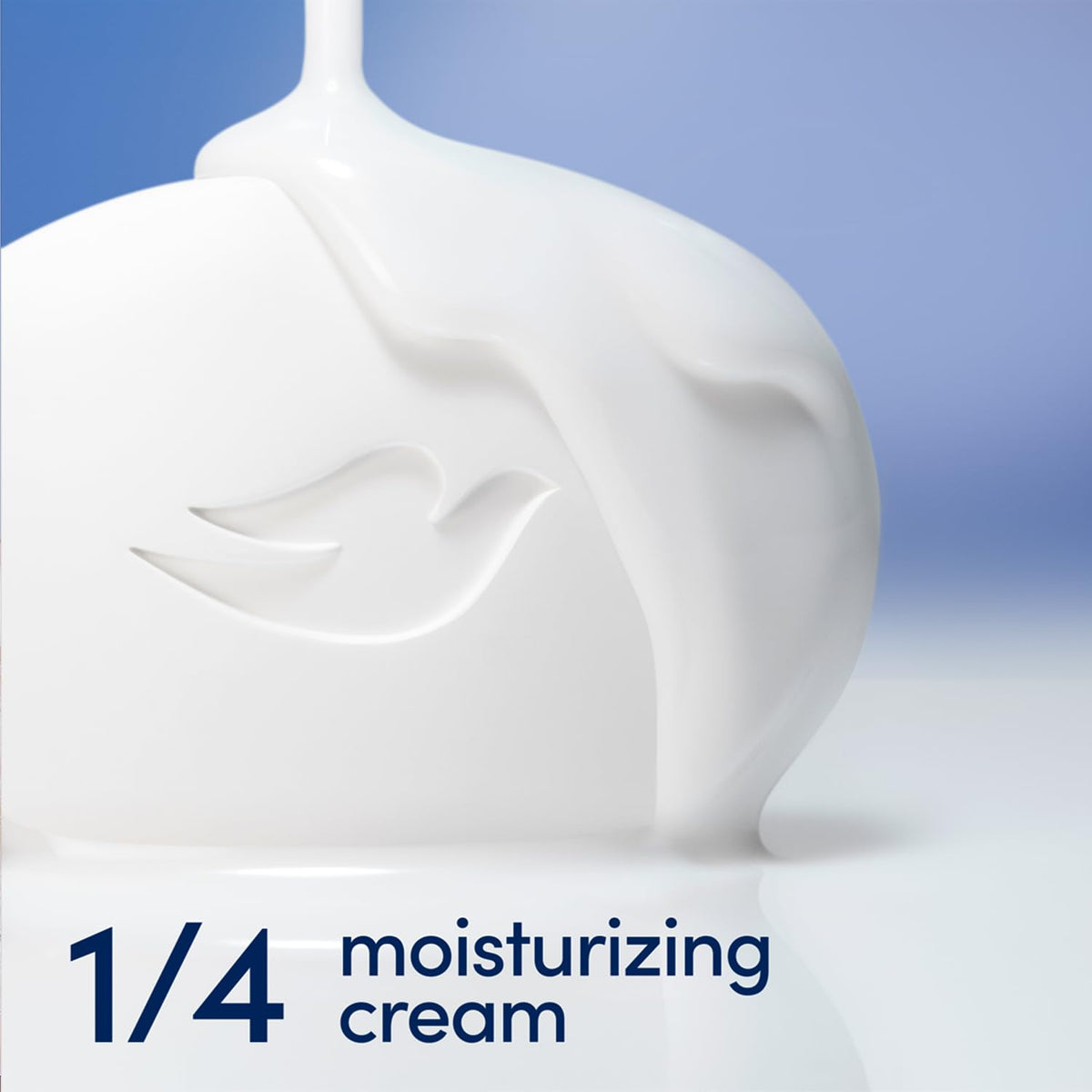 Lather on cheek from Dove bar illustrating mild face-friendly foam