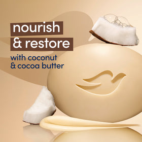 Dove bar used for hand wash showing soft, nourished hands benefit