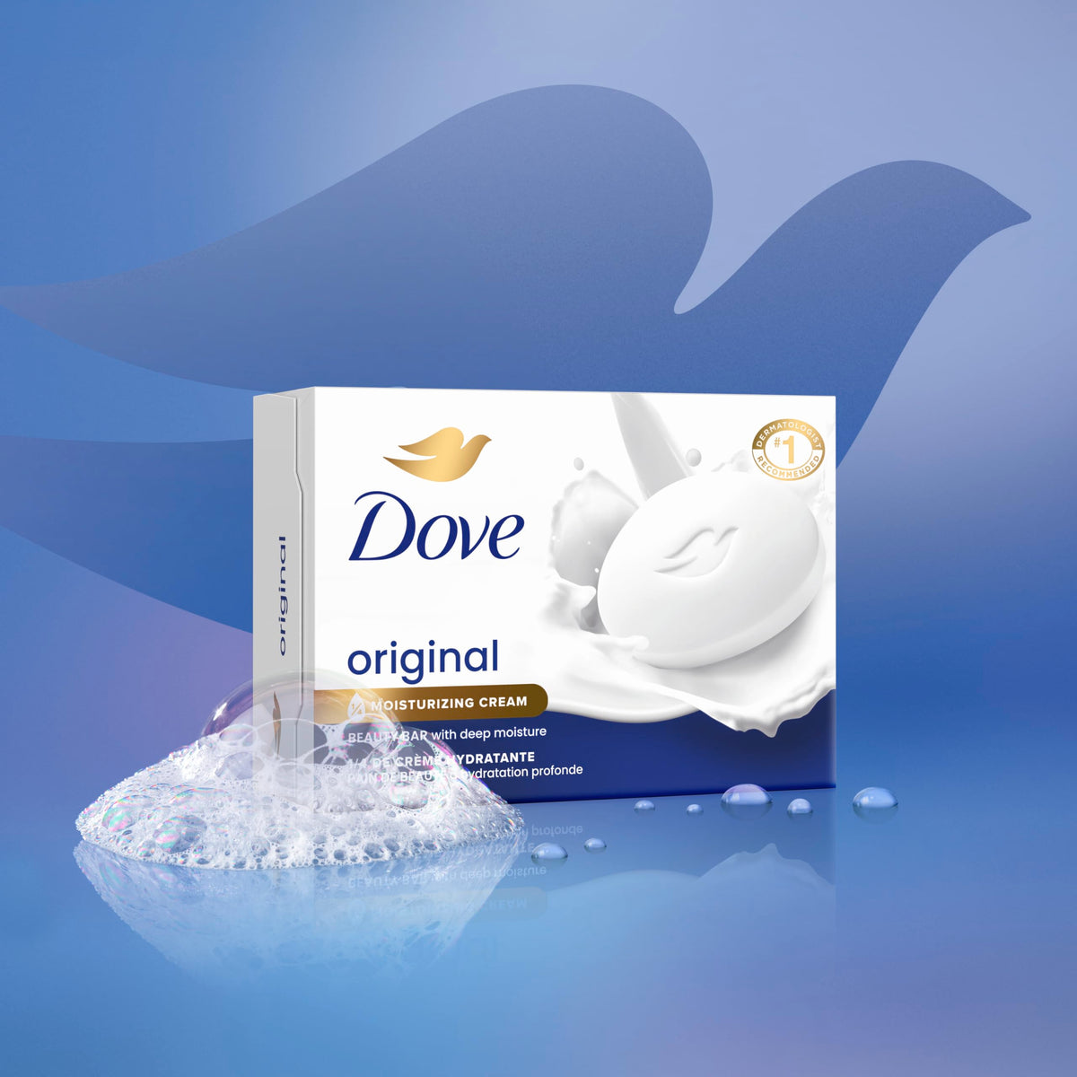 Dove bar in hand showing gentle cleansing and soft skin benefit
