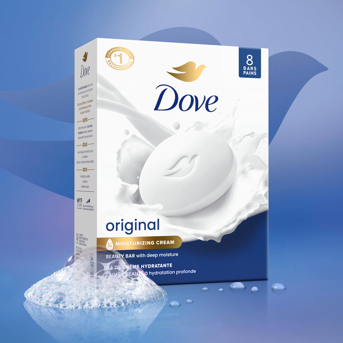Dove bar side view with weight stamp highlighting 3.75 oz convenience