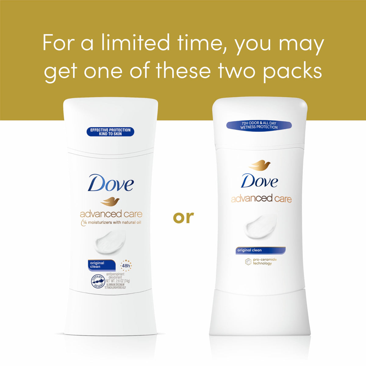 Dove sticks on bathroom shelf conveying daily routine convenience