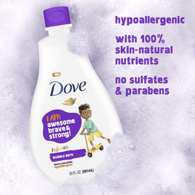 Child enjoying bath with Dove, Berry Smoothie scent encourages routine