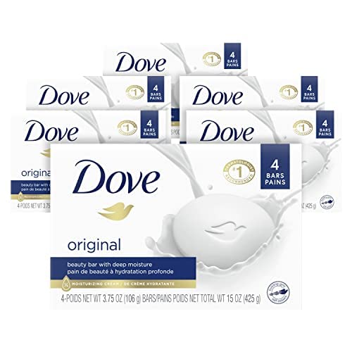 Dove Beauty Bar front packaging showing bars and moisturizing cream benefit