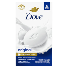 Dove beauty bar front packaging showing brand and gentle benefits